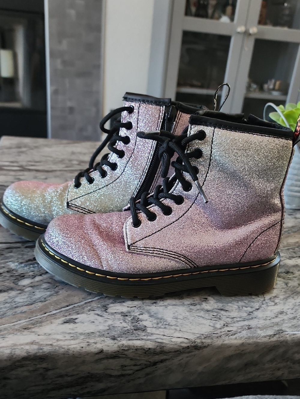 Dr. Martens Youth 1460 Glitter Rainbow Boots! NWOT. Size 1